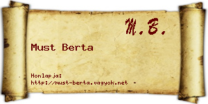 Must Berta névjegykártya